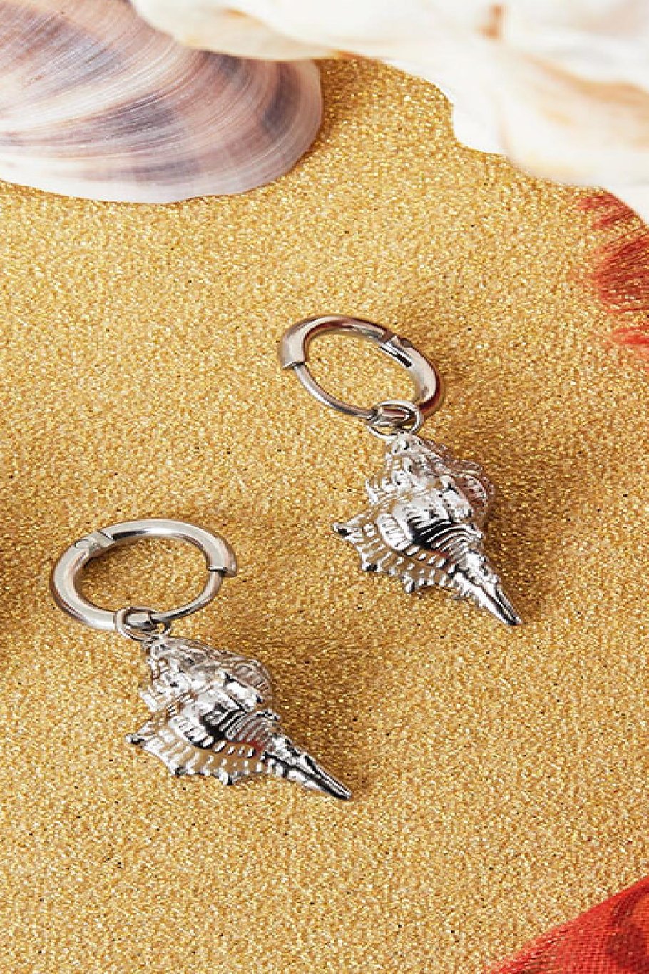 Earrings Lovely Shell Plata Acero inoxidable Imagen2